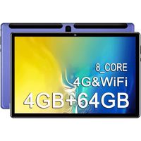 Tablette Tactile 10.1 Pouces  - Stockage 64Go - 4 Go RAM - Android 9.0 - 4G - WIFI - Bleu