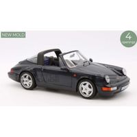 Voiture Miniature de Collection - NOREV 1/18 - PORSCHE 911 Carrera 4 Targa - 1991 - Blue Metallic