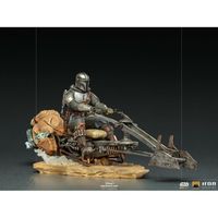 Iron Studios The Mandalorian - On Speederbike Statue Figurine Deluxe Art Scale 1/10