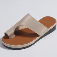 Sandales femme - ECELEN - Comfy Platform Flat Sole - PU Cuir - Correction des pieds
