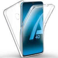 Coque Samsung Galaxy A40 Avant + Arrière 360 Protection Intégrale Transparent Silicone Gel Souple Etui Tactile Housse Antichoc