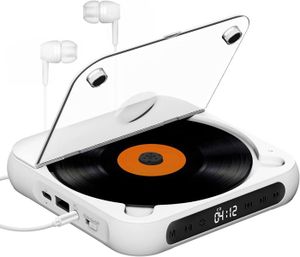 BALADEUR CD - CASSETTE Blanc Lecteur CD Portable avec Bluetooth et Batter