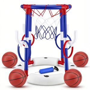 AJW-Panier de Basket 2 en 1 Enfant Football Goal Piscine avec Basketball Hoop Set Sports de