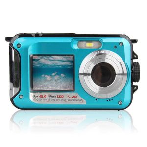 CAMÉSCOPE NUMÉRIQUE Bleu - Caméra Vlog numérique haute définition étanche sous marine, 48 millions de pixels, écran touristique,