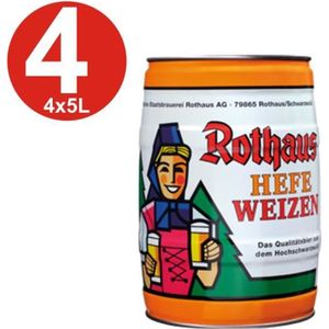BIERE 4x futs de bière Rothaus Hefeweizen 5L Keg 5,4% vol