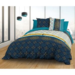 Ensemble de Parure de draps 5 Pieces Unie en pour Un lit 2 Personnes 160 x Ensemble de Parure de draps 5 Pieces Unie en pour Un lit 2 Personnes 160 x
