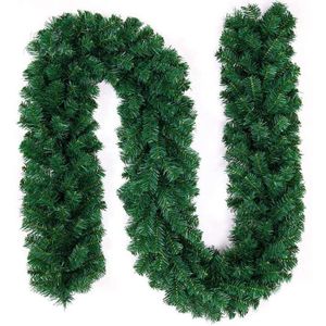 2,7M Utilisées pour Les décorations d/'escaliers et de cheminées de Noël Fleurs dorées Bandes Lumineuses Blanches et Multicolores Chaudes Couronne de Noël Artificielle pré-éclairée SHareconn 9FT