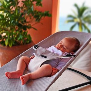 TRANSAT Transat Bébé Balancelle 2 En 1 88*40*51.5cm Baby Balance Chaise, Hauteur Réglable-Gris-Capacité de poids : 18 kg