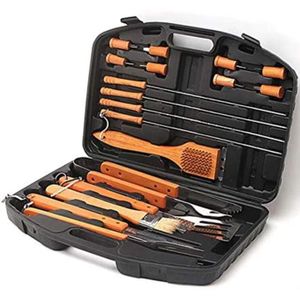 USTENSILE Acier Inoxydable Kit Ustensiles De Barbecue, Manches en Bois Outil De Barbecue, BBQ Grill Outils Kit Accessoires Barbecue avec  A296