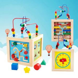 TABLE JOUET D'ACTIVITÉ SKY-5 en 1 activité en bois cube perle labyrinthe multi-usages jouets éducatifs pour garçons filles enfants centre d'activité