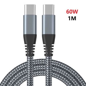 CÂBLE INFORMATIQUE Câble USB C vers USB C PD 60W Charge Rapide Câble 