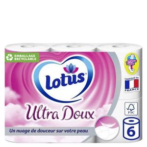 Papier toilette XXL Confort blanc extrait de lotus, Lotus (x 6 XXL