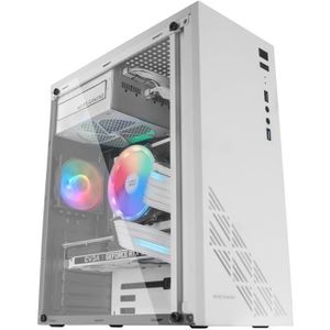 BOITIER PC  Mars Gaming MC100 Blanc - Boîtier de Jeu ATX - Ven