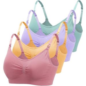 SOUTIEN-GORGE ALLAITEM. SOUTIEN-GORGE d'allaitement multicolore 4Pcs d'allaitement et de sommeil pour femme