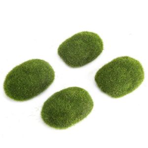 GALET Mxzzand pierres artificielles Pierres de mousse artificielles vertes, 12 pièces, Simulation d'herbe, bryophyte, jardin galet