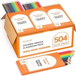 CRAYON DE COULEUR Shuttle Art 504 Crayon de Couleurs, Lot Crayon de Couleur de 12 Couleurs Vibrantes, Pack de 42, Pochette Crayon de Couleur Pré-t67