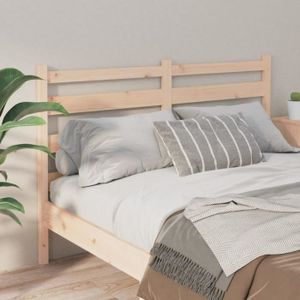 TÊTE DE LIT Tête de lit en bois massif de pin ZERONE 146x4x100 cm - Blanc - Contemporain