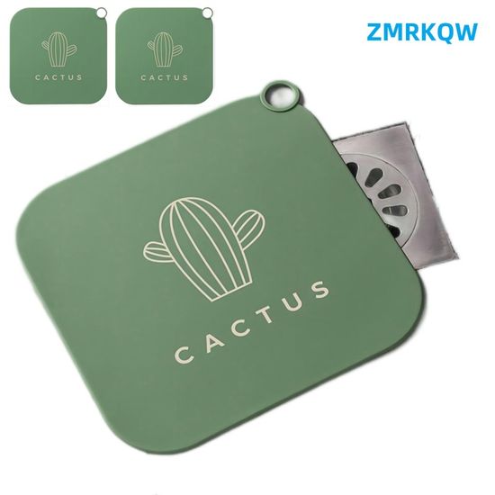 Lot De 2 Couvercles De Vidange De Douche Carrés En Silicone De 20 Cm Pour Douche, Lavabo, Salle De Bain, Cuisine (gris