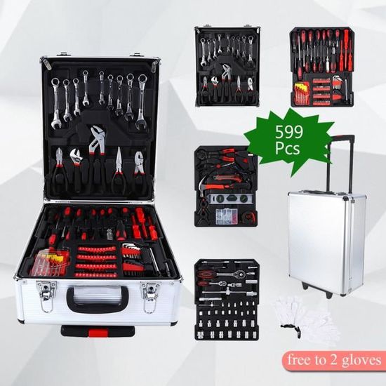Coffret 250 Pièces OLITOOLS – Malette Outillage Avec Douilles, Tournevis, Clés, Gants