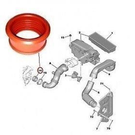 Manchon de Turbo Citroen C4 1.6Hdi 1434C8