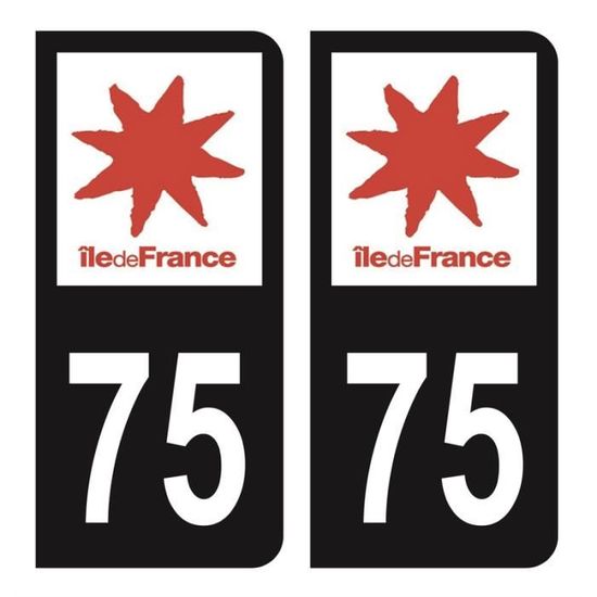 Pack 2 paires Autocollant Stickers Plaque d'immatriculation Premium Stade Rennais Noir - Numéro Personnalisé