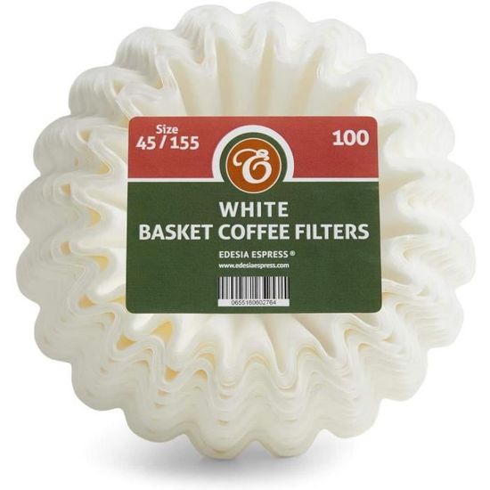 Edesia Espresso Kaffeefilterpapier – Weiß, V01, 300 Stück – Passt Zu Hario 01