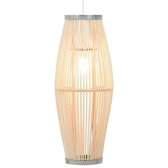 (162884) [Meilleures Mobiliers] Lustre et Suspension - Lampe suspendue 25 W - Plafonnier Décor - Blanc Osier 40 W 23x55 cm Ovale E27