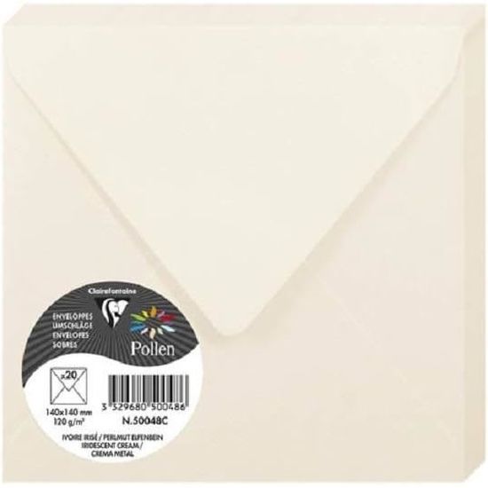 Lot De 20 Enveloppes Carrées Blanches 16x16 Cm - 90 G/m² - Qualité Supérieure