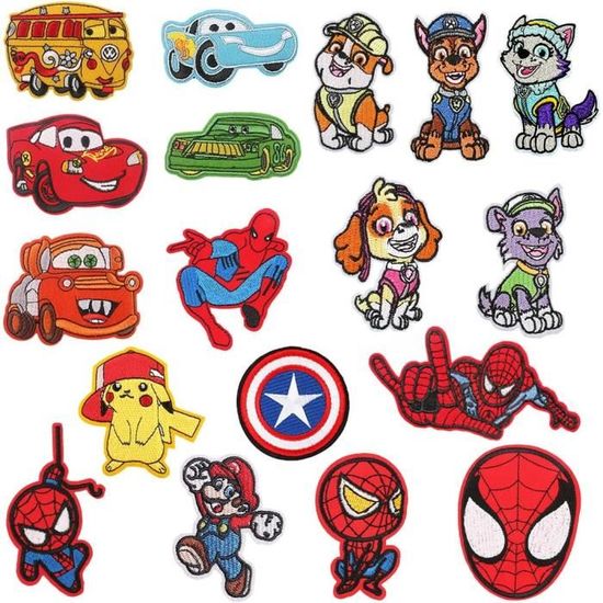 SLEEKEE Lot De 15 écussons Thermocollants Colorés Pour