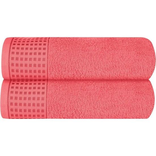 Lot De 2 Serviettes De Bain 70x140 Cm - Coton Ultra-absorbant, Léger Et à Séchage Rapide