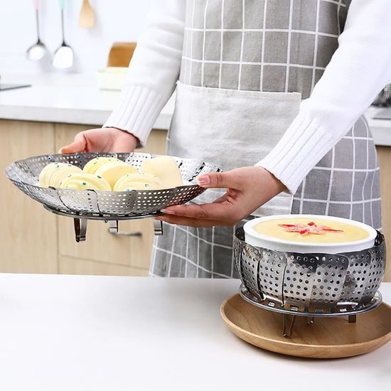 Insert Vapeur En Inox 304 - Diamètre 14 à 24 Cm - Compatible Casseroles, Autocuiseurs, Paniers Vapeur - 8