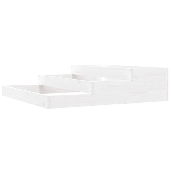 Jardinière En Bois Massif Vintage Blanc - Dimensions 12x40x15 Cm, Faite Main En Allemagne