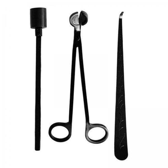 Kit 3 Pièces Pour Bougies En Acier Inoxydable - Éteignoir, Coupe-mèche Et Redresse-mèche, 18-20 Cm