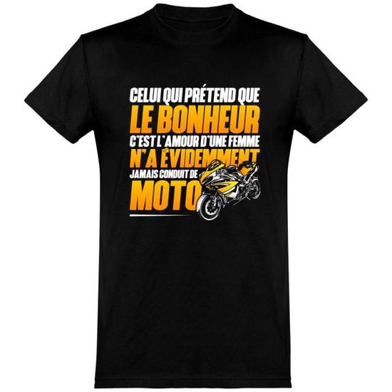 Gratuit Images Le Bonheur Moto T Shirt Humour Imprime En France Homme Motard dernière salutations
