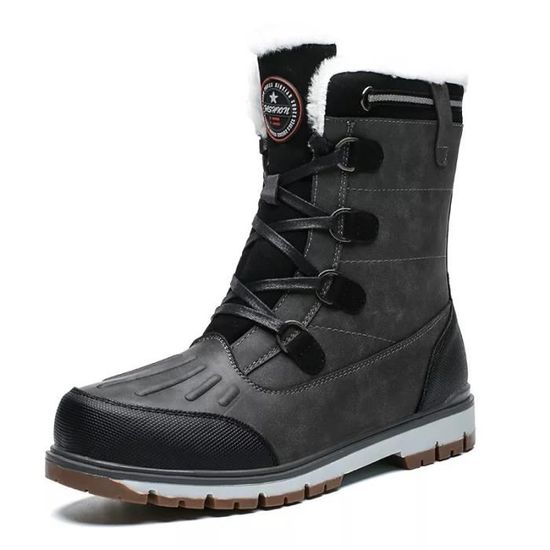 Bottes D'hiver Imperméables Doublées - Homme - Chaussures Chaudes Pour Neige, Travail Et Extérieur - Semelle Antidérapante - 8