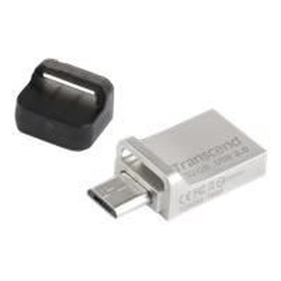 Clé USB TRANSCEND JETFLASH 880 - 32 Go - USB 3.0/micro USB - Placage Argent