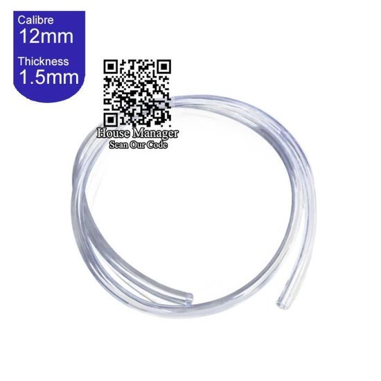 Tuyau PVC 12mm Transparent – Pour Carburant, Air, Aquarium – Marque Polix – Neuf