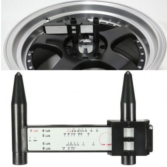 Jauge De Mesure PCD Pour Jantes Voiture - Mesure 4, 5, 6 Et 8 Trous - Pouces Et Cm - Outil Mécanicien