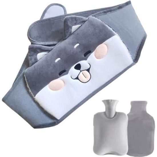 Bouillotte Peluche Enfant Lot De 2 - Forme Requin - 1 Litre - Pour Règles Douloureuses, Douleurs, Froid - Housse Douce Lavable - Rose Et Bleu