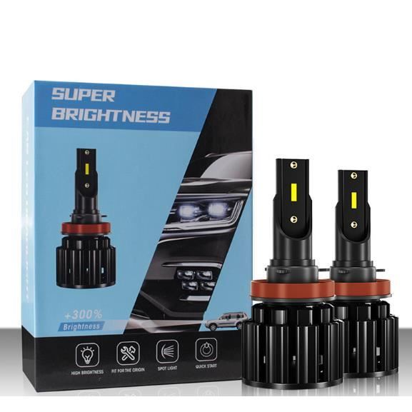 2PCS,Ampoule 9005/HB3 LED,8000LM 6000K Phares pour Voiture et Moto,Ampoules Auto de Rechange pour Lampes Halogènes et Kit Xenon,IP67