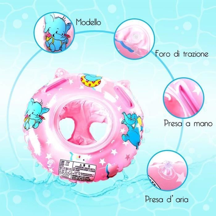 Stillcool® Bouée de sauvetage Bébé ROSE anneau de bain gonflable bateau pneumatique pour baignade bébé fille