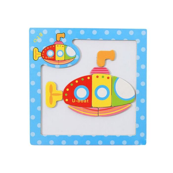 Bois Jeux Jouets Magnet Puzzle Enfants,Sous-marin allemand