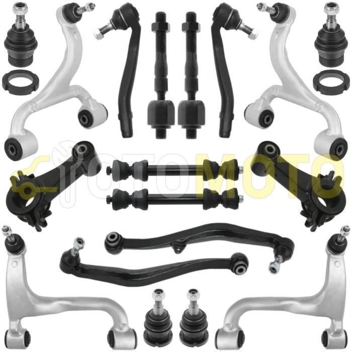 Kit bras de suspension avant et arrière compatible MERCEDES ML W163 composé de 18 pièces