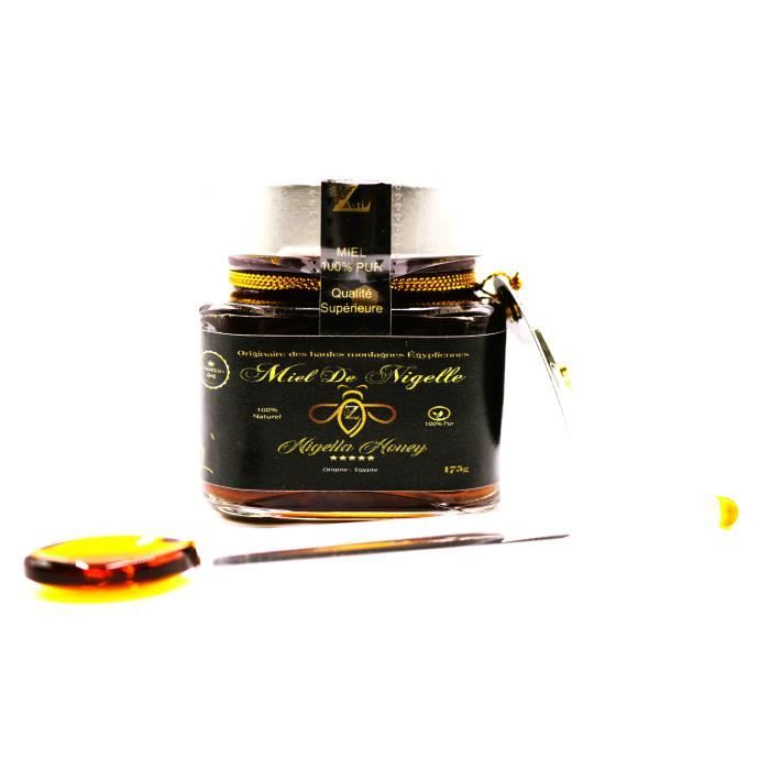 Miel de Nigelle d’Égypte (175 grammes) – Produit Brut, 100% Naturel & Non Filtré – «3assal al Habba Sawda » Miel Mon floral