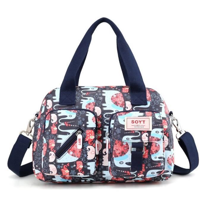 Animal pattern -SOYT – sacs à main en Nylon pour femmes, sacoche à épaule avec impression de fleurs et d'animaux, nouvelle collec
