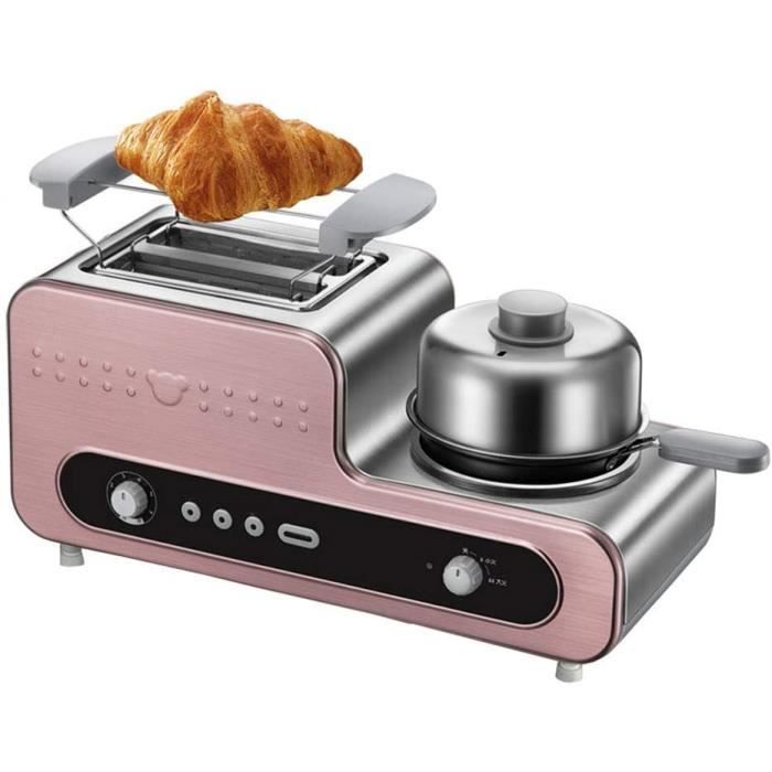 MxZas Machine de Petit-déjeuner Grille-Pain - Trois dans Une Machine à Omelette à Bouillie à la Coque Toast, en Acier Inoxydable de