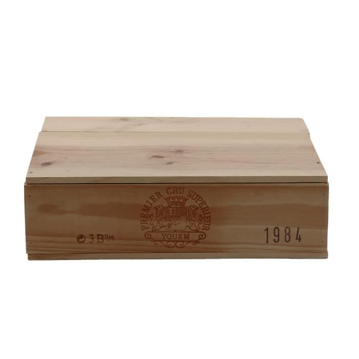 Caisse bois 3 bouteilles Château D Yquem 1984 - 75cl AOC Sauternes