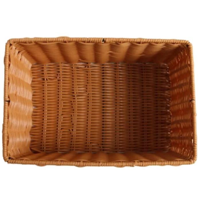 Moules,Panier à pain en osier, panier de rangement en jonc de mer rectangulaire fait à la main, panier de rangement en-Type Brown #D