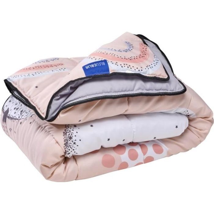 BLEU CALIN - La Couette enfant nomade SHINE 2 en 1 - zip pour la transformer en sac de couchage - Chaleur Temperée - 150x180cm