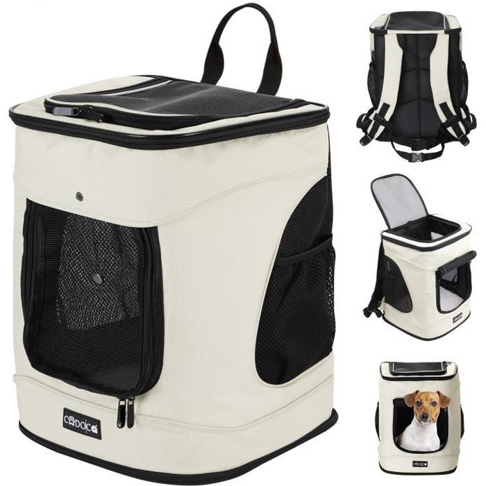 Cadoca Sac à Dos pour Animaux domestiques 12 KG avec Poches latérales Laisse Incluse Sac de Transport Chien Chat Rongeur